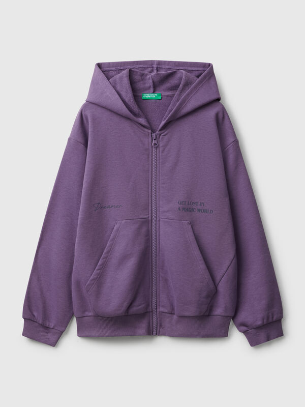 Sweat-shirt zippé avec imprimé Filles