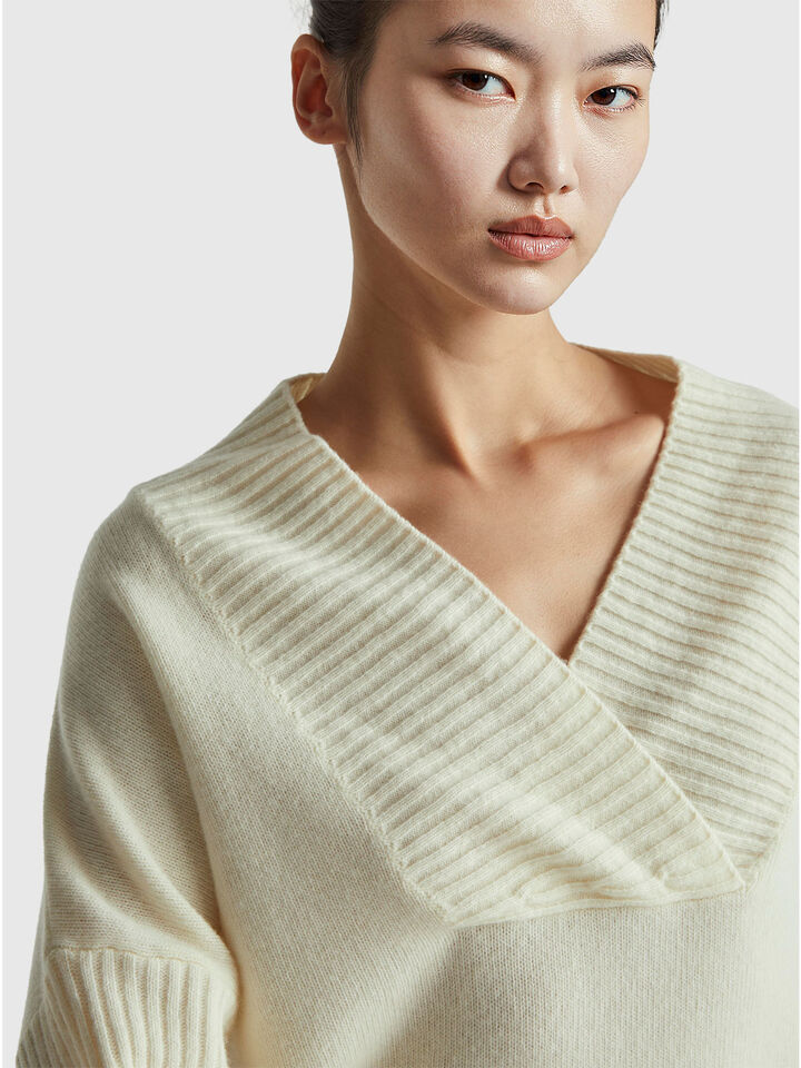 V NECK SWEATER L/S Femme