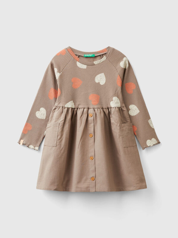 Robe à imprimé et boutons Filles