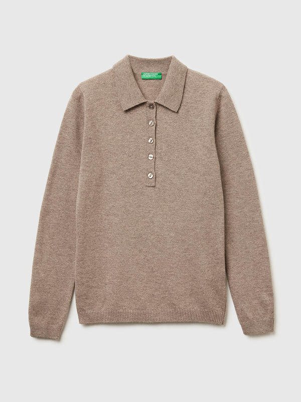 Cashmere blend knit polo Women