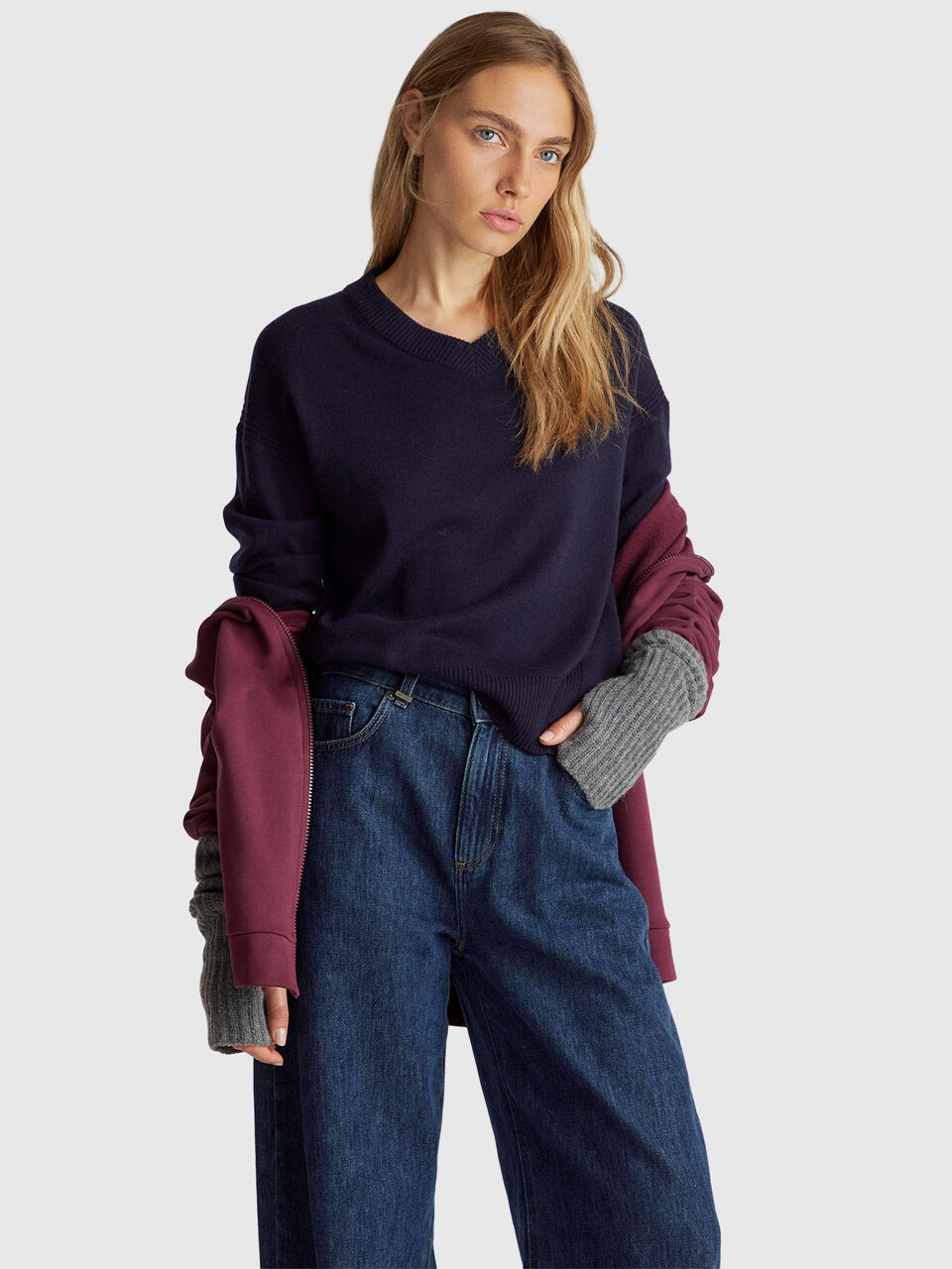 V NECK SWEATER L/S Femme image number null