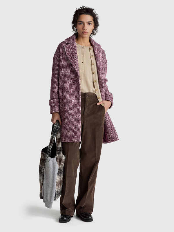 Pantalon large en velours Femme