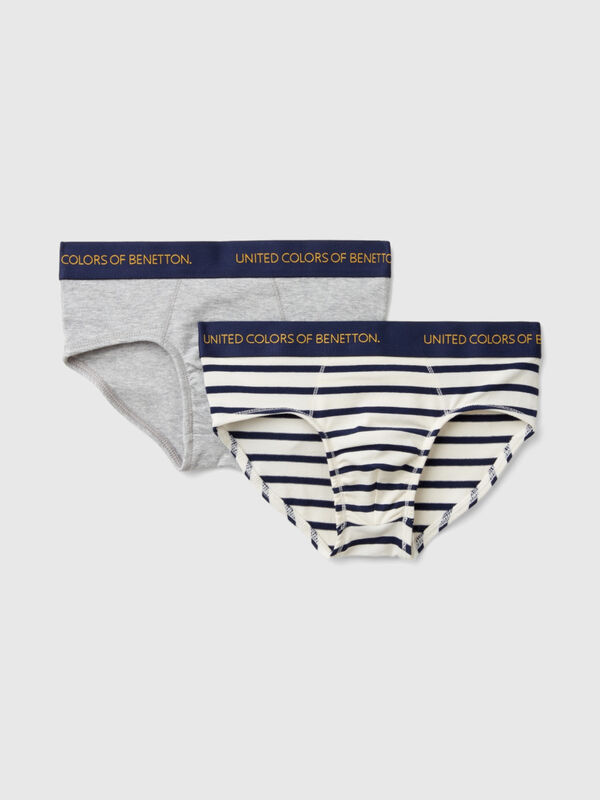 Deux slips en coton bio stretch Garçon