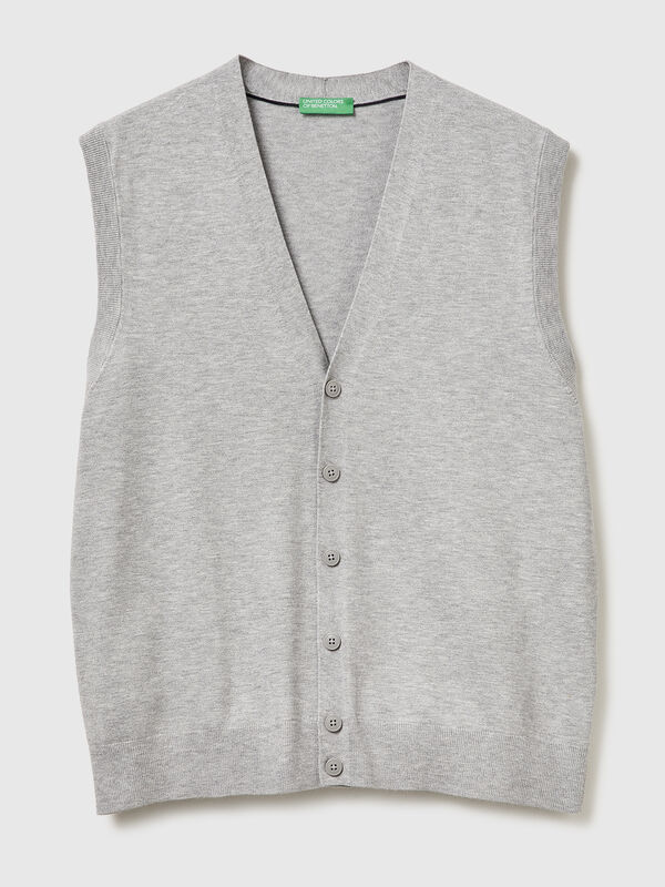 Knit vest in viscose blend Men