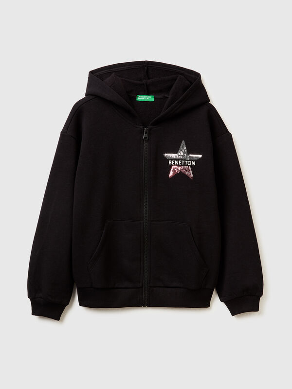 Sweat-shirt zippé à paillettes Filles