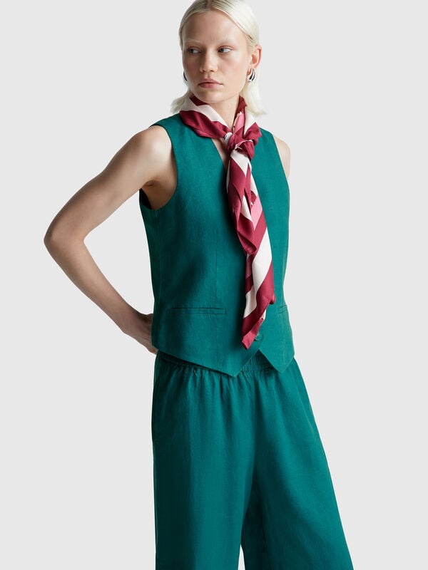 Gilet en pur lin Femme