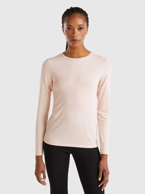 T-shirt à manches longues en coton bio super stretch Femme