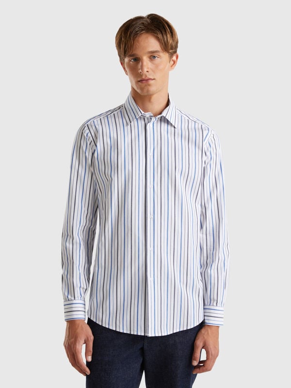 Chemise ajustée rayée Homme