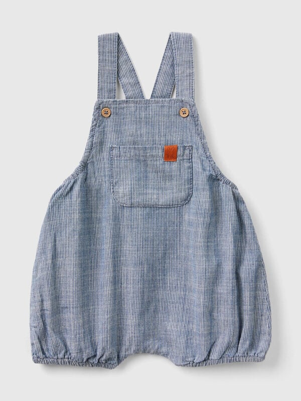 Striped chambray dungarees New Born (0-18 months)