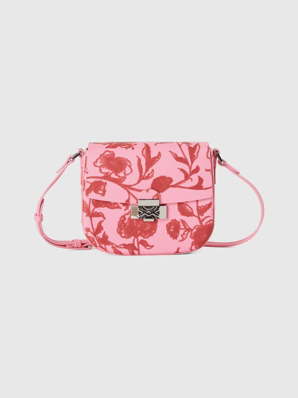 Pastel pink bag with flower print Women