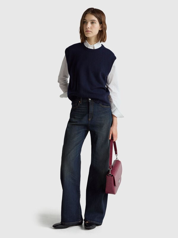 Gilet en mélange de laine et de viscose Femme