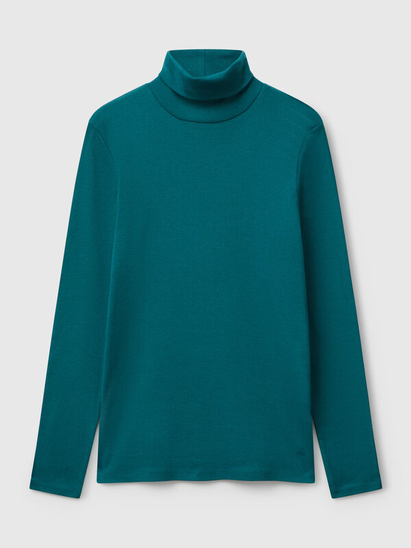 T-shirt à manches longues et col montant Femme
