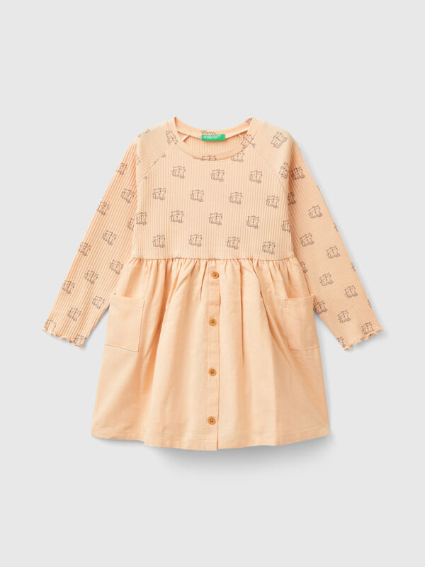 Robe à imprimé et boutons Filles