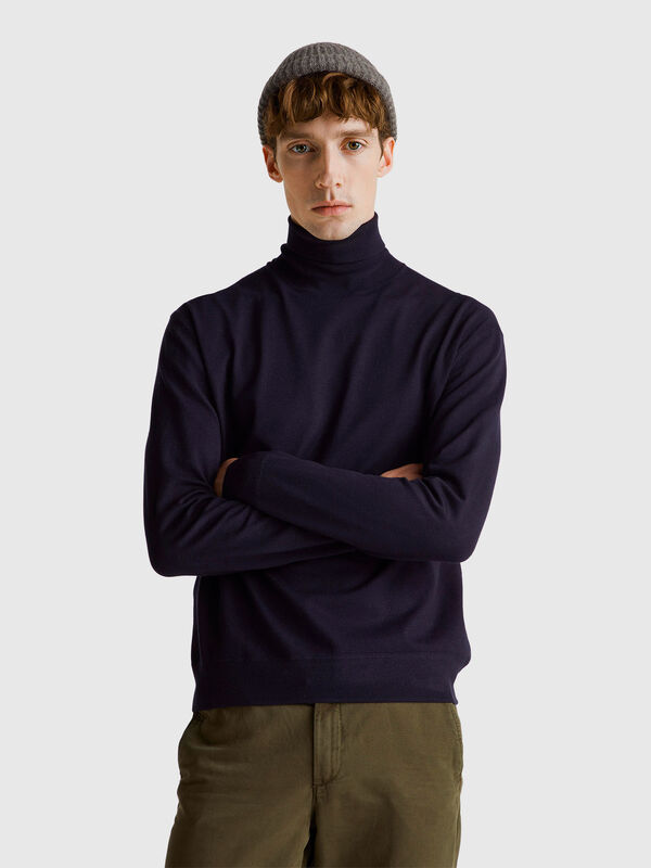 Turtleneck in viscose blend Men