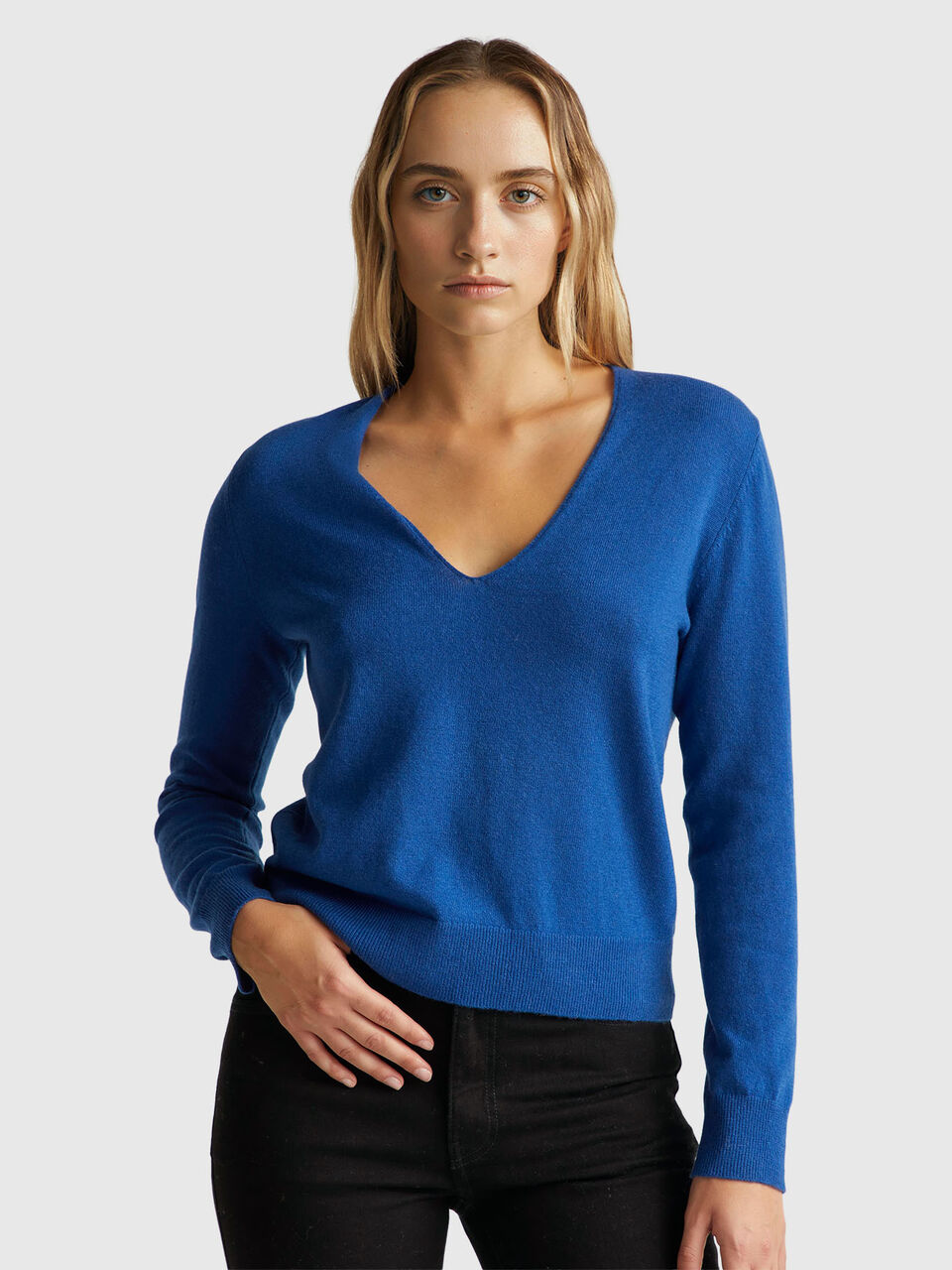 V NECK SWEATER L/S Femme image number null