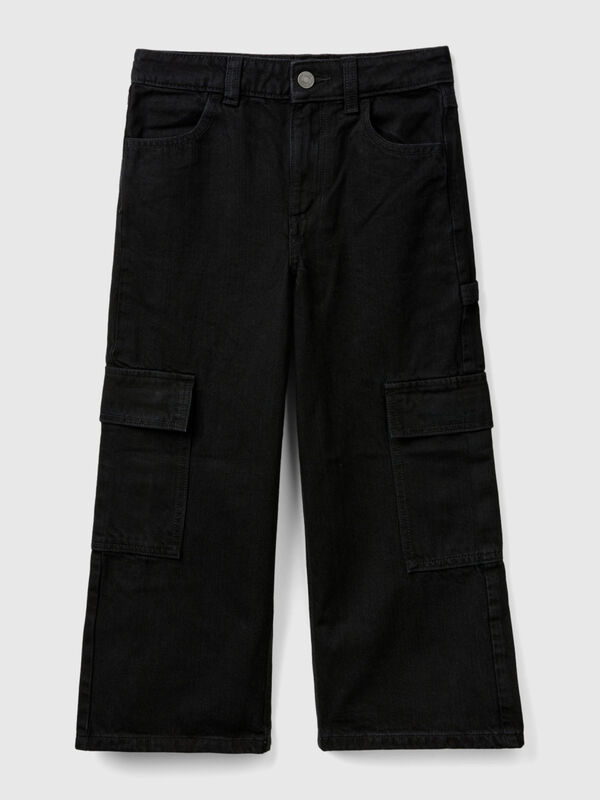 Jeans cargo coupe wide Filles