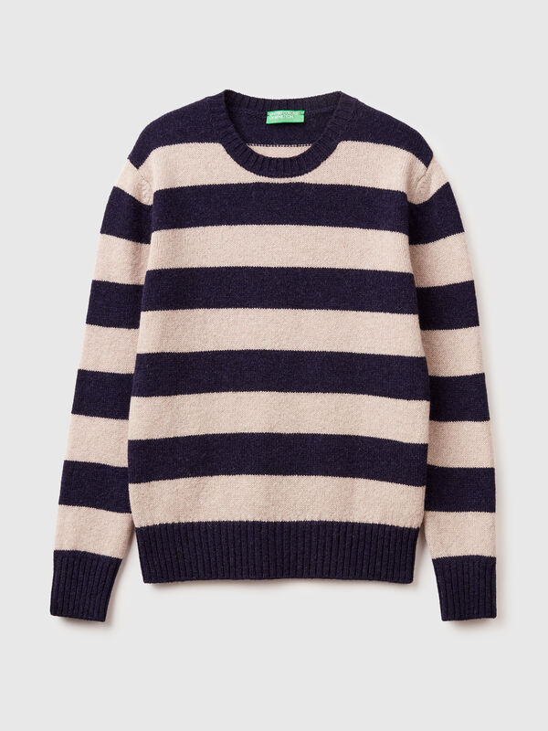 Striped sweater in pure Shetland wool Women