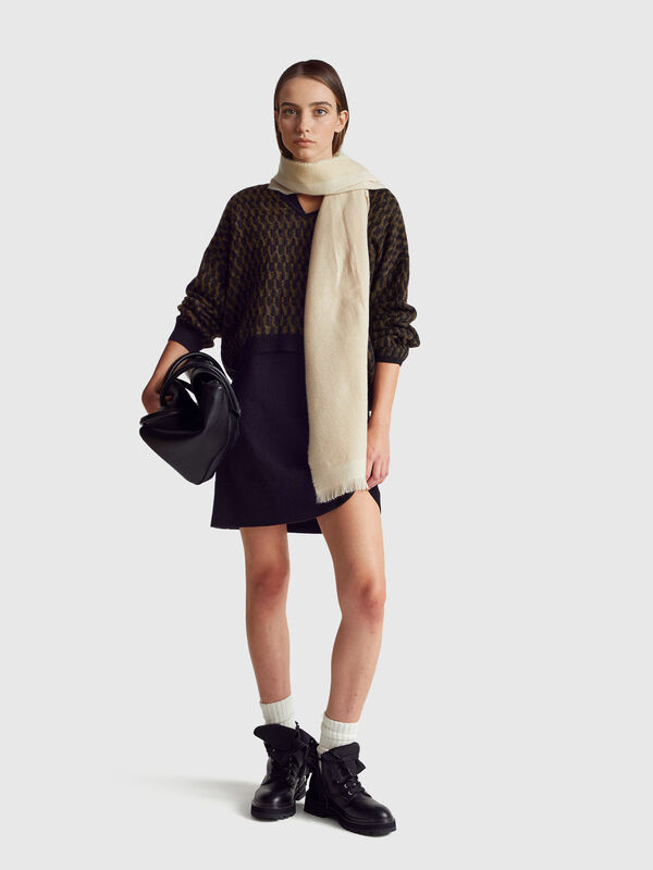 Pull en maille torsadée en mélange d'alpaga Femme