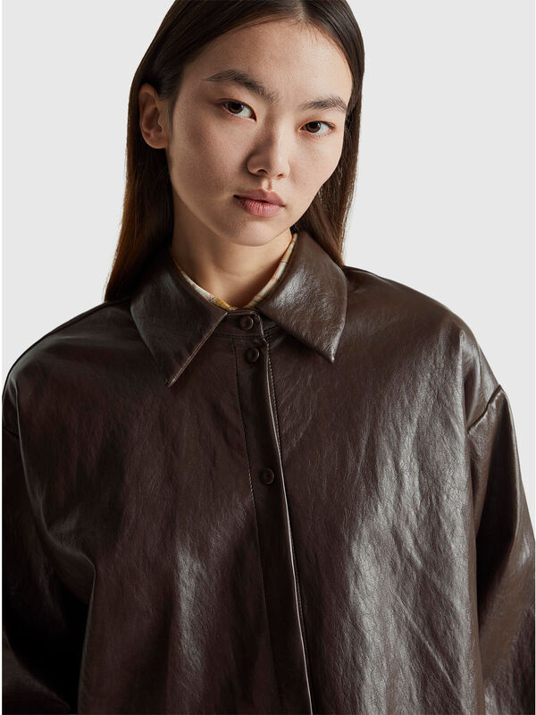 Jacket in imitation leather fabric Women