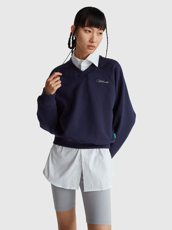 Sweat-shirt col V Femme