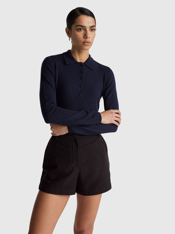 Cashmere blend knit polo Women