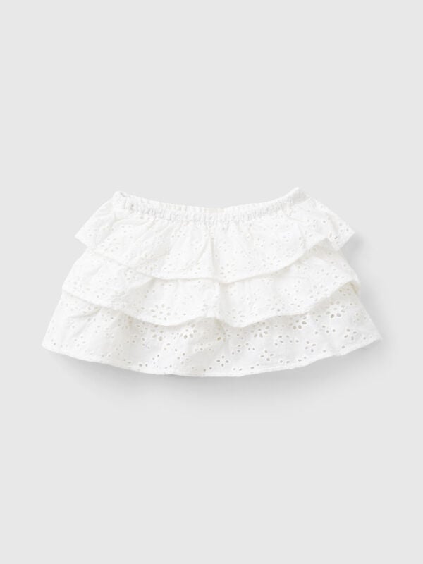 Skirt with broderie anglaise New Born (0-18 months)