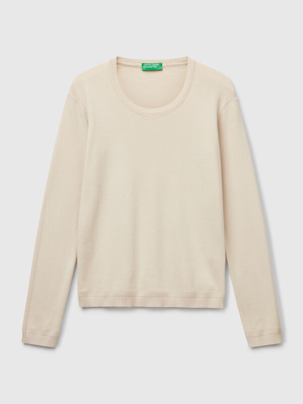 Pull col rond en pur coton Femme