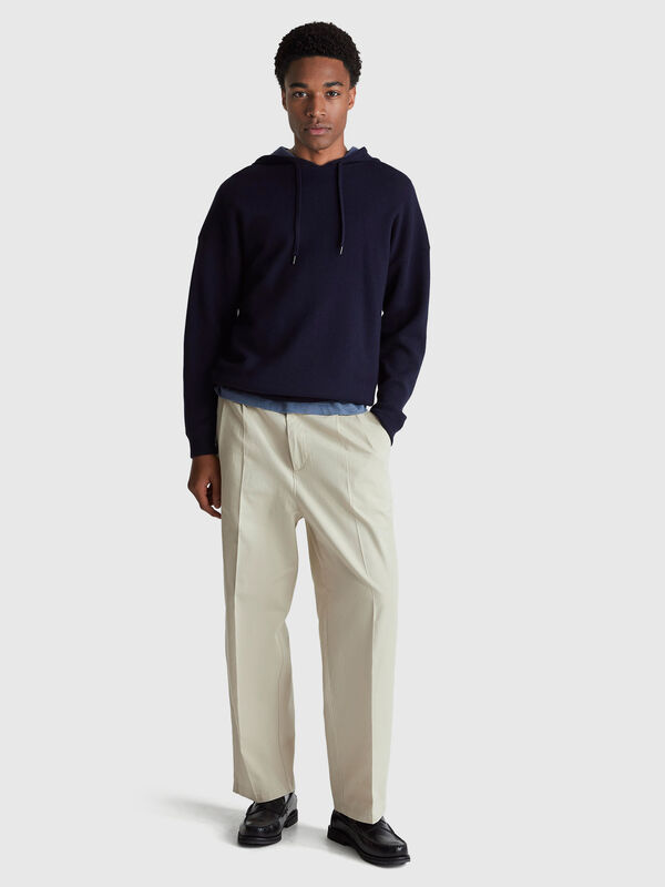 Hooded relaxed fit sweater Men