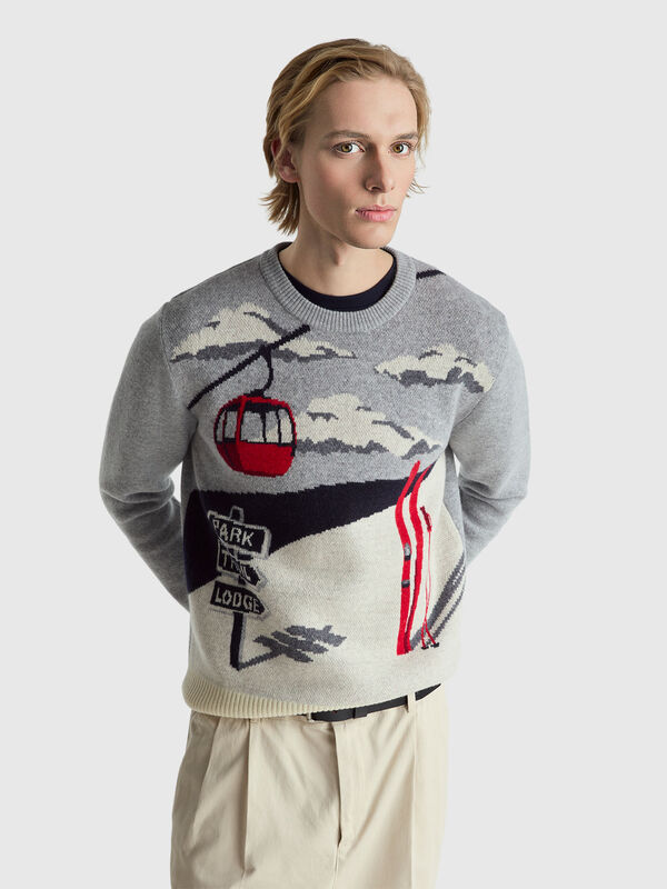 Sweater with ski graphic Men