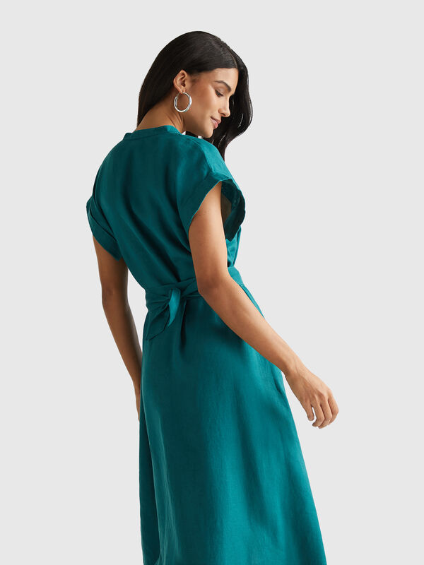 Robe 100% lin avec ceinture Femme