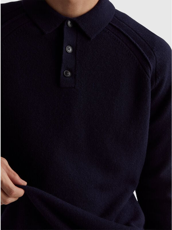 Polo en pure laine mérinos Homme
