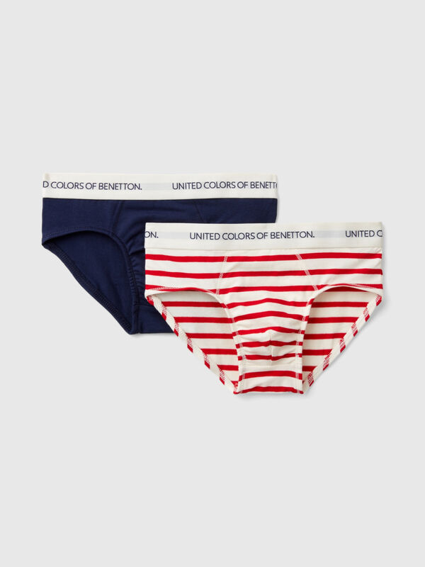 Deux slips en coton bio stretch Garçon