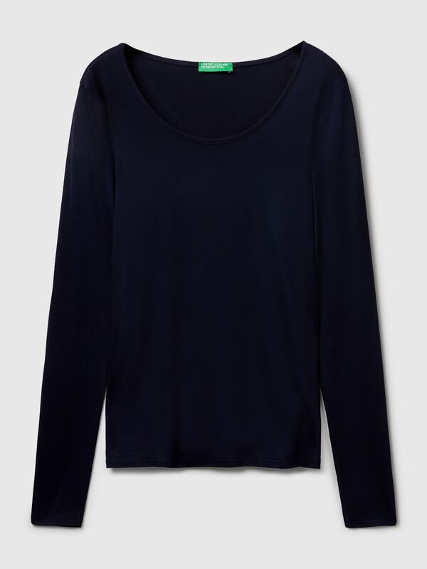 T-shirt slim en viscose stretch Femme