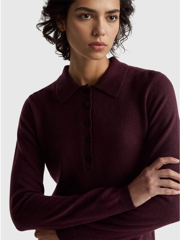 Cashmere blend knit polo Women