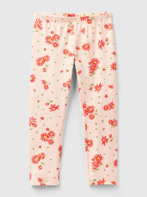 Legging rose pâle à motif floral Filles