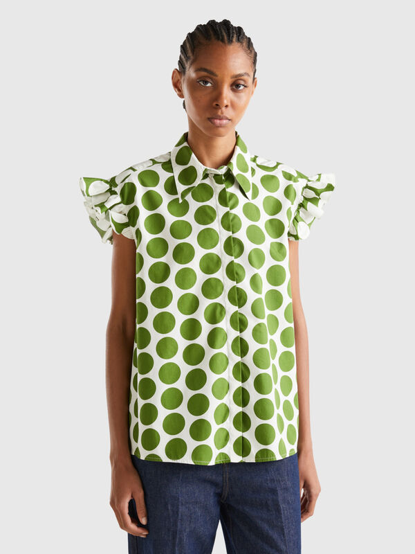 Sleeveless polka dot shirt Women