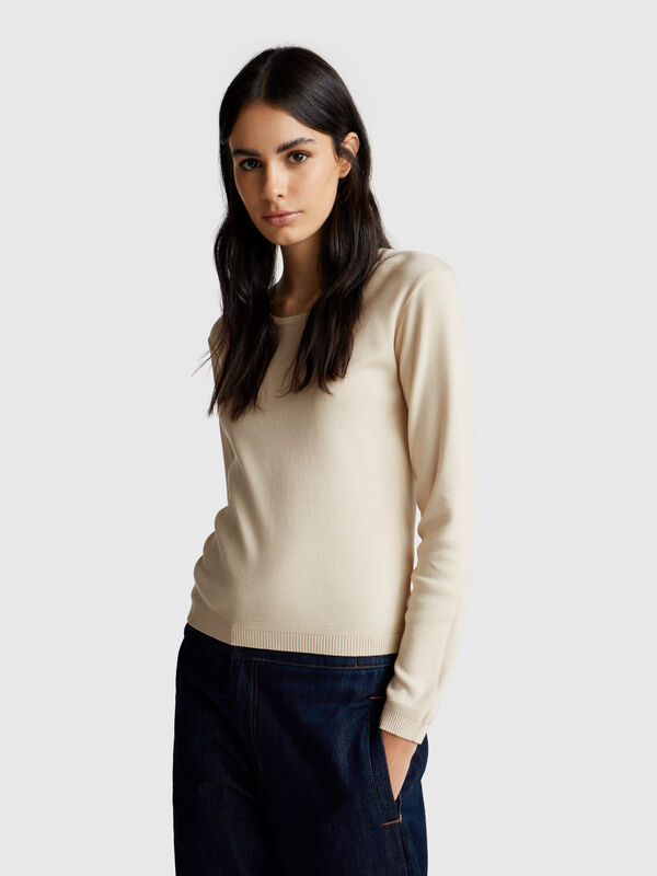 Pull col rond en pur coton Femme