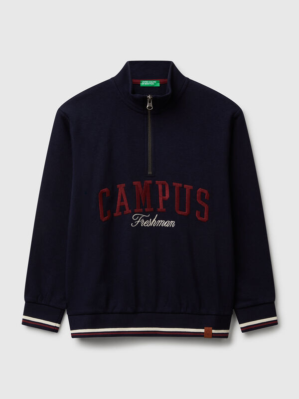 High neck sweatshirt with zipper Junior Boy