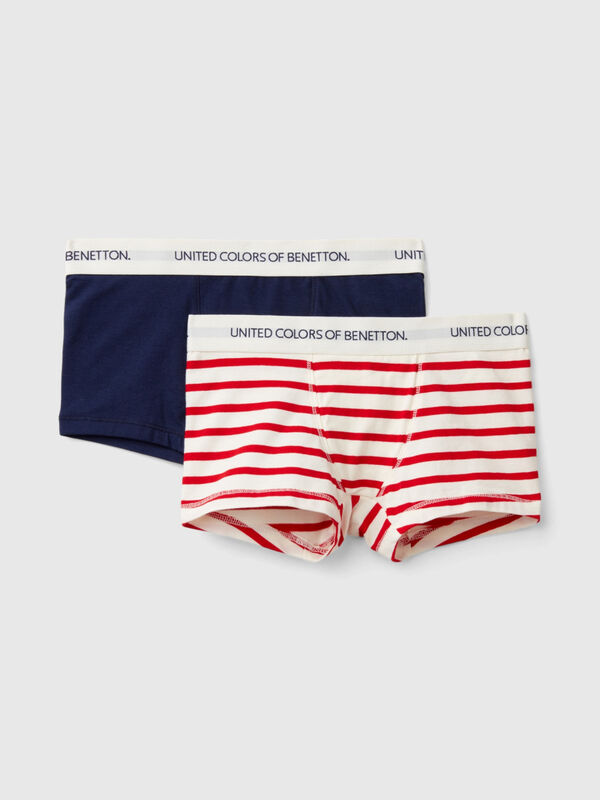 Deux boxers en coton bio stretch Garçon