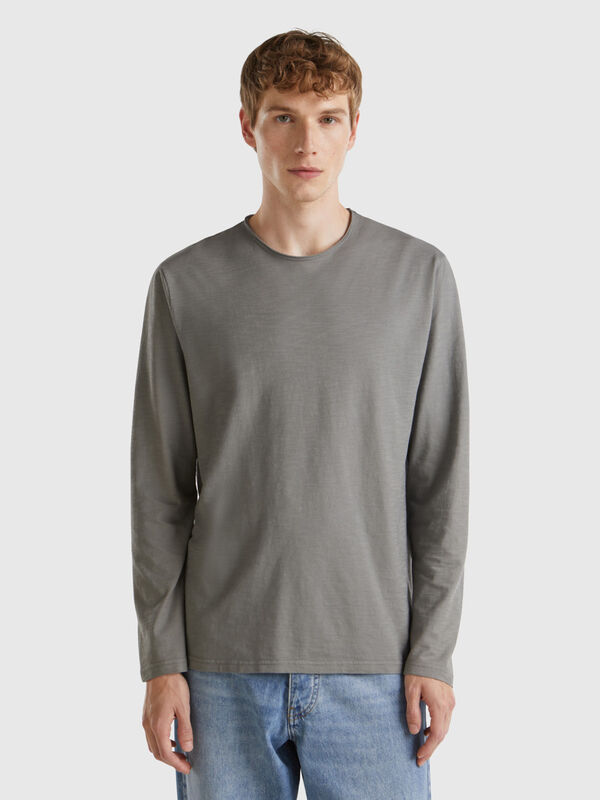 T-shirt à manches longues en 100% coton Homme