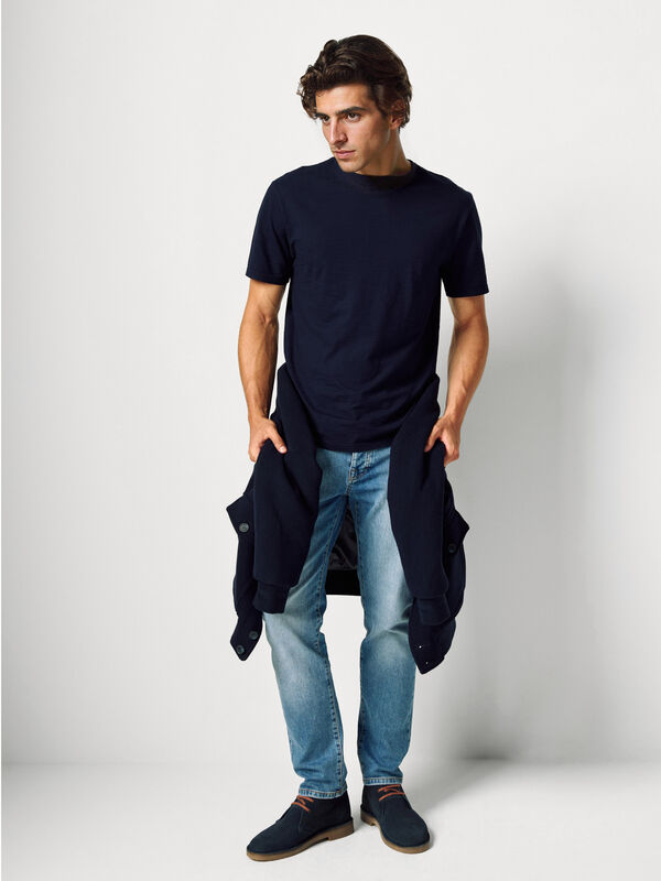 T-shirt en coton flammé Homme