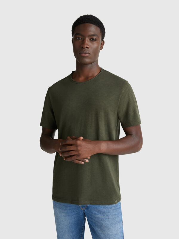 T-shirt en coton flammé Homme