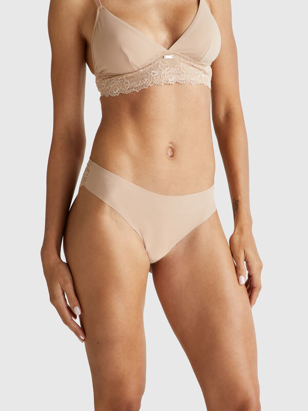 Maillot de bain brésilien extensible avec dentelle Femme