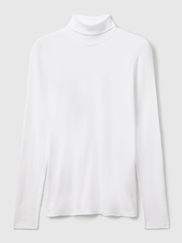 T-shirt à manches longues et col montant Femme