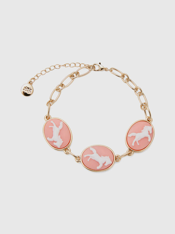 Bracelet avec camées roses Femme
