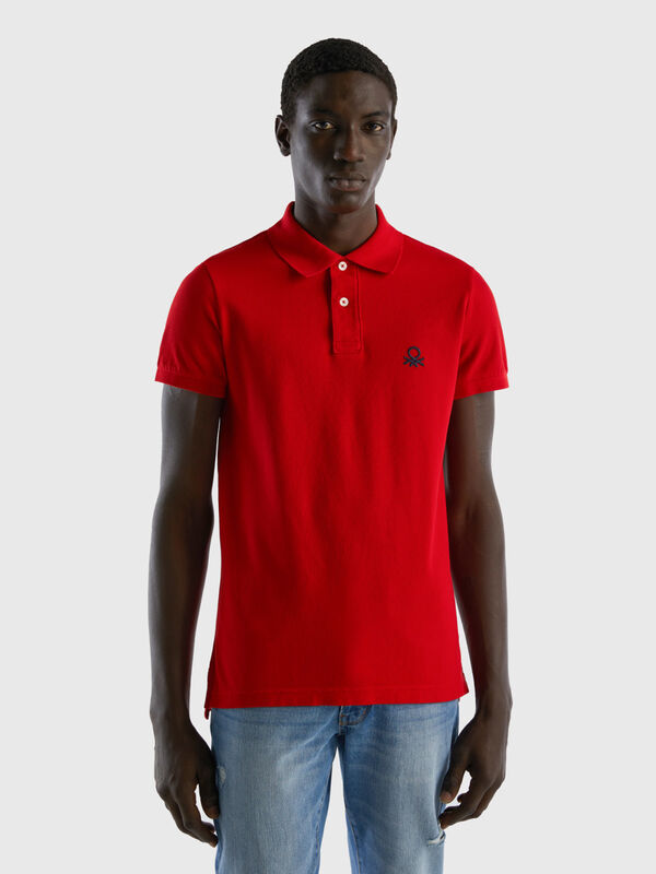Polo rouge coupe slim Homme
