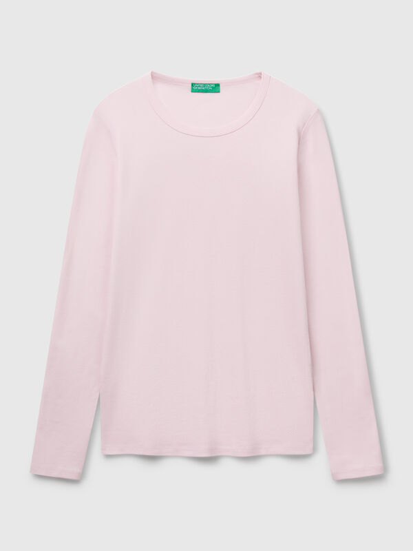 T-shirt à manches longues 100 % coton Femme