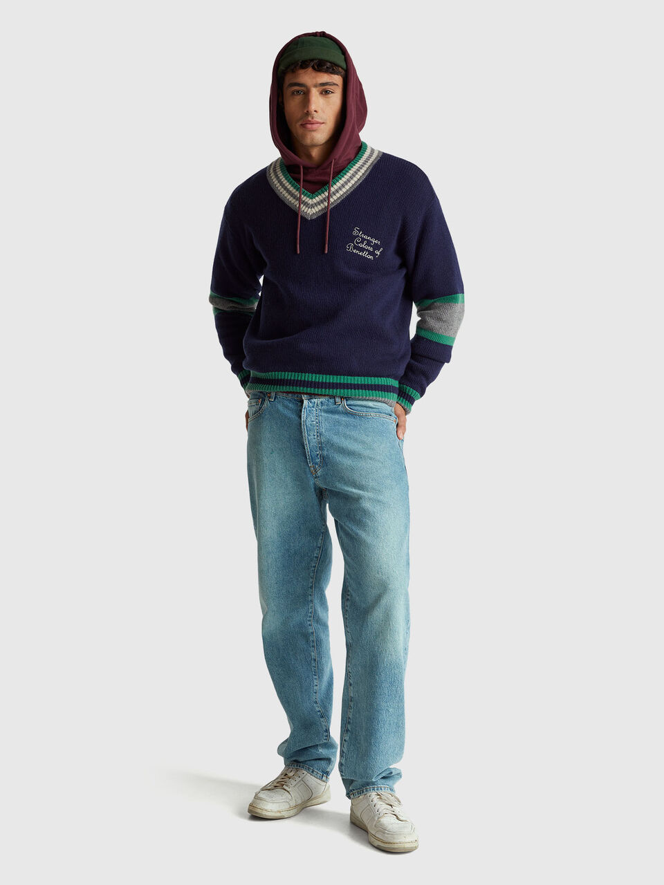 V NECK SWEATER L/S Homme image number null