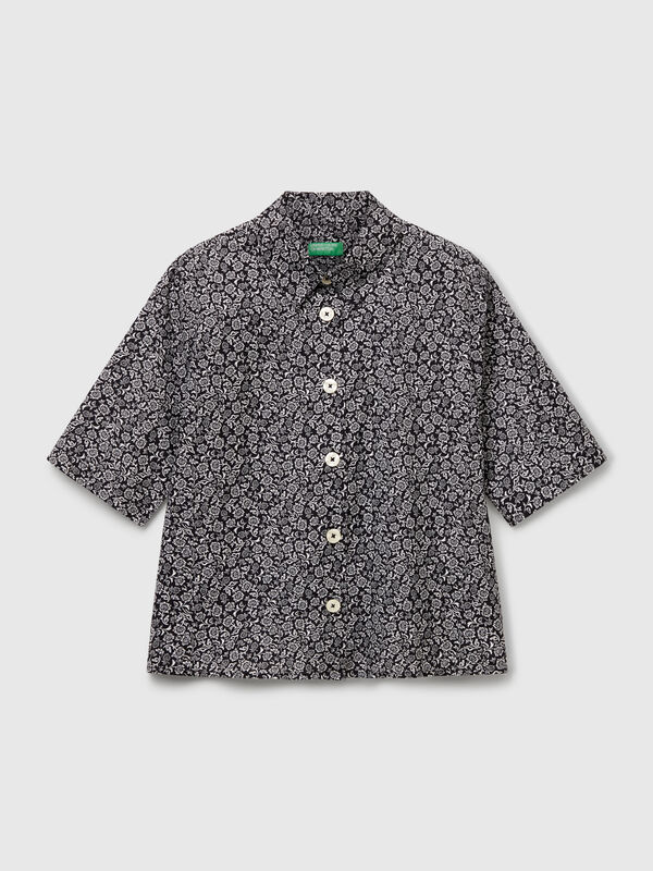 Chemise à motifs à manches courtes Femme