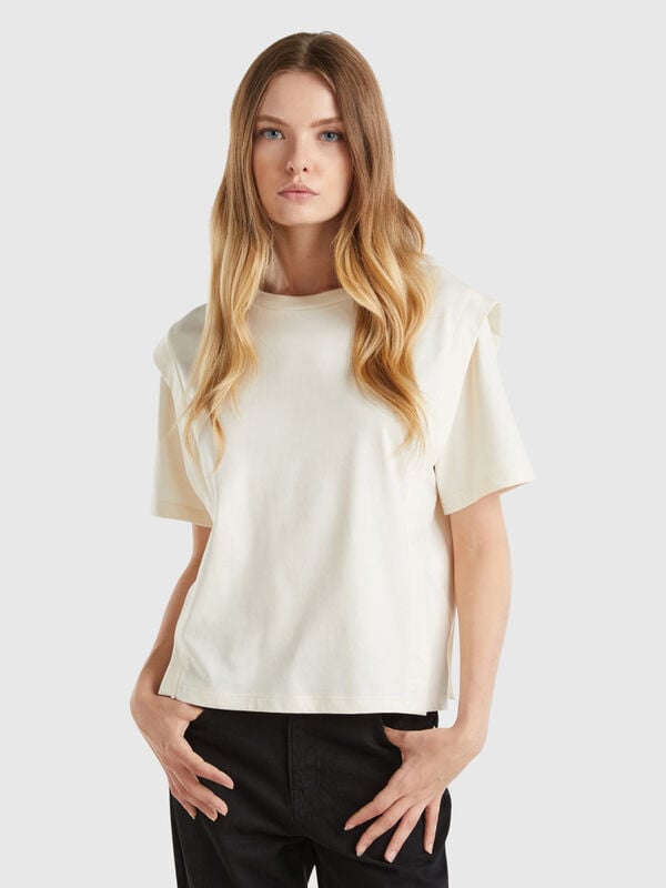 T-shirt regular plissé Femme